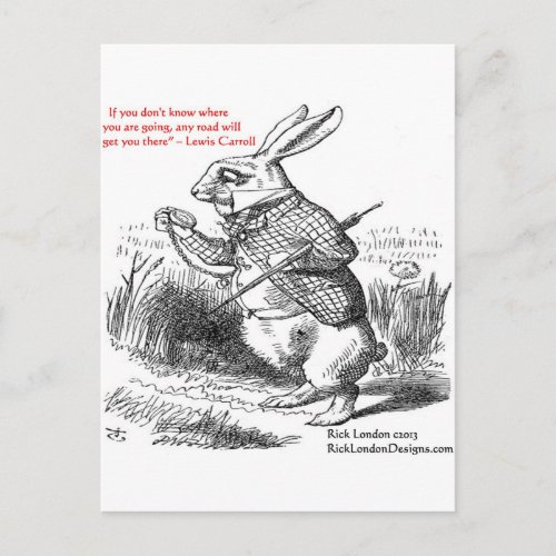 Lewis Carroll Looking Glass Illustration  Quote Postcard