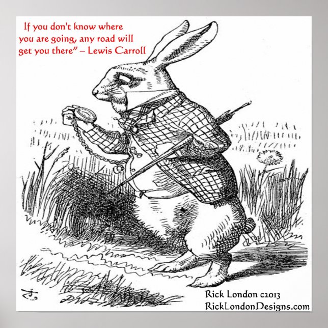 Lewis Carroll Looking Glass Illustration & Quote Poster (Front)