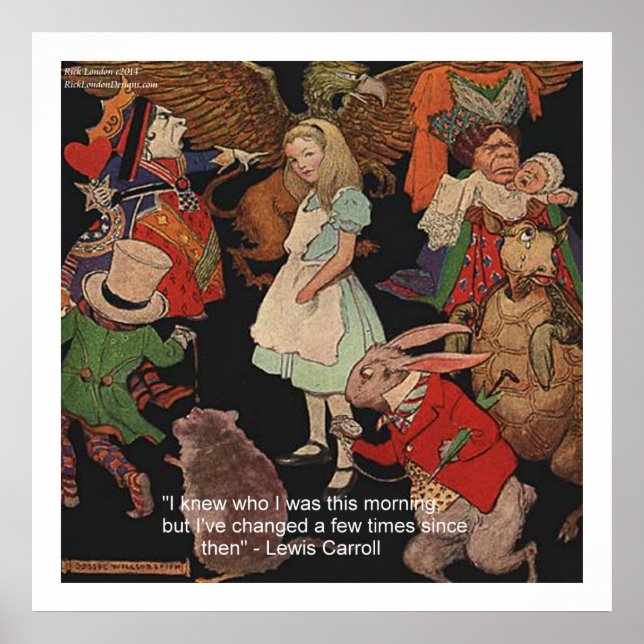 Lewis Carroll & Mind Change Quote Poster (Front)