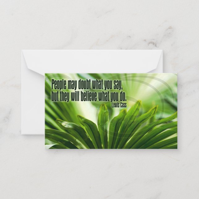 Lewis Cass Inspirational Quote "Doubt" Note Card (Front)