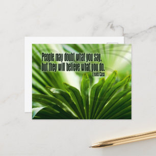 Lewis Cass Inspirational Quote "Doubt" Postcard