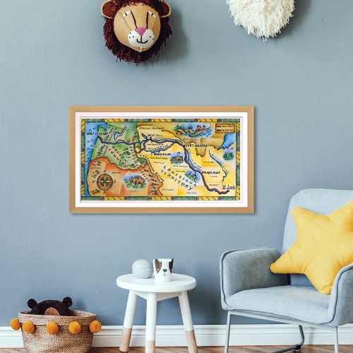 Lewis  Clark Expedition Map Poster