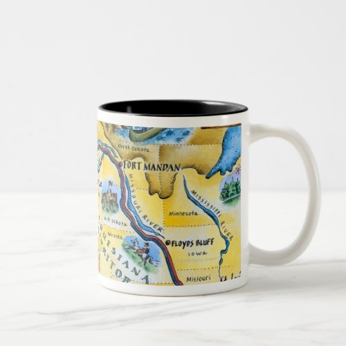 Lewis  Clark Expedition Map Two_Tone Coffee Mug