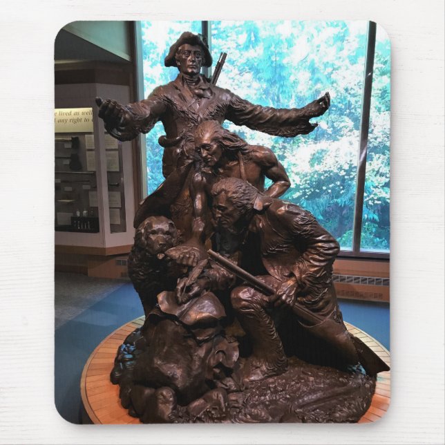 Lewis & Clark Statue, Fort Clatsop, Oregon Mouse Pad (Front)