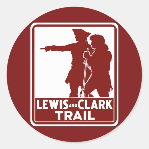 Lewis  Clark Traffic Guide Sign USA Classic Round Sticker