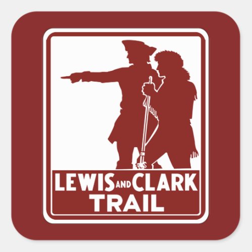 Lewis  Clark Traffic Guide Sign USA Square Sticker