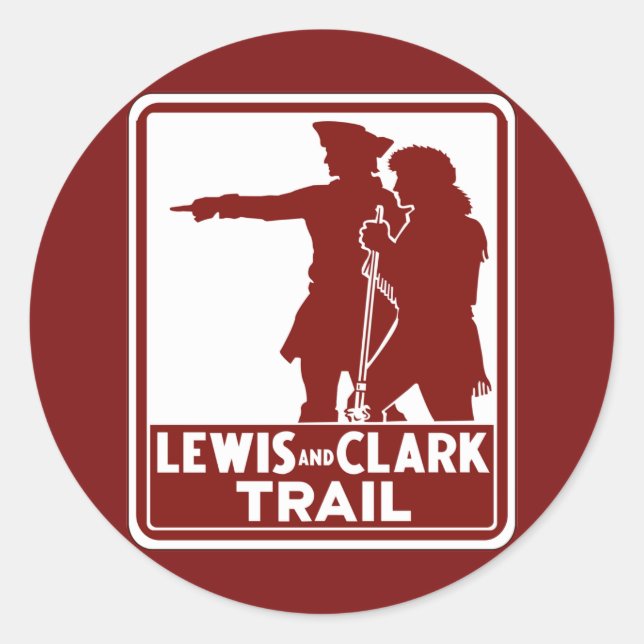 Lewis & Clark, Traffic Guide Sign, USA Sticker (Front)