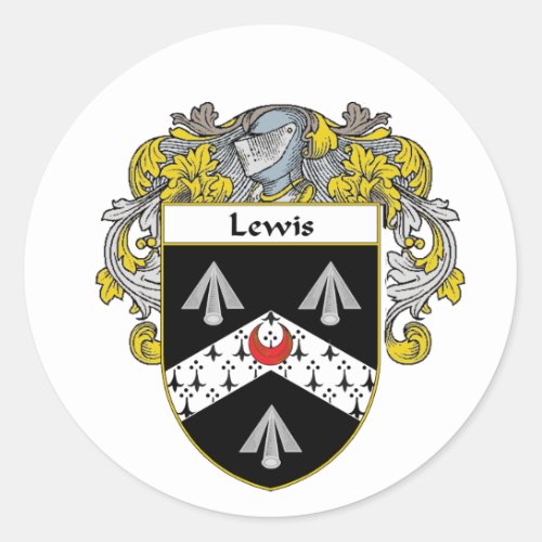 Lewis Coat of Arms Mantled Classic Round Sticker