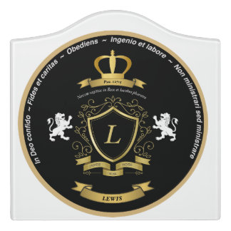 Lewis crest room sign