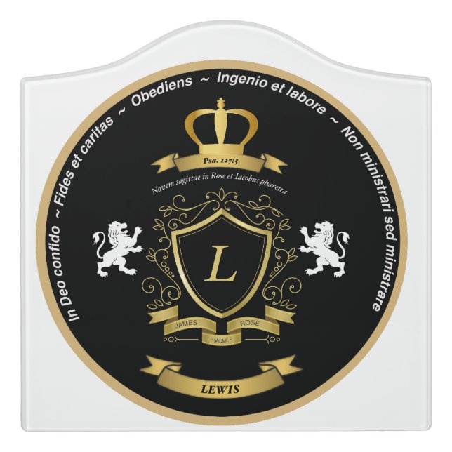 Lewis crest room sign (Large Crest Front)