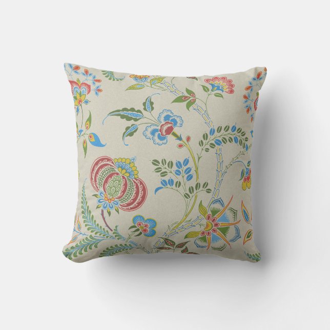 Lewis Day's "Granny" Floral Throw Pillow (Front)