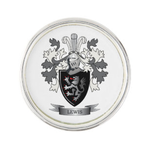 Lewis Family Crest Coat of Arms Lapel Pin