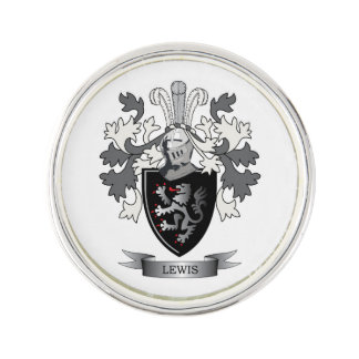 Lewis Family Crest Coat of Arms Lapel Pin