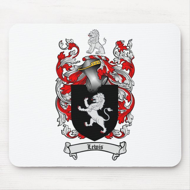 Lewis Family Crest - Lewis Coat of Arms Mouse Pad (Front)
