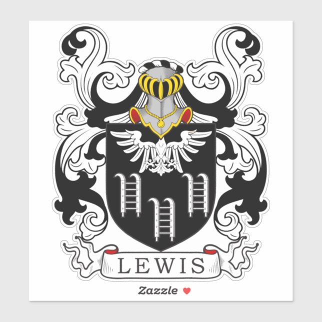 Lewis Family Crest Sticker (Sheet)