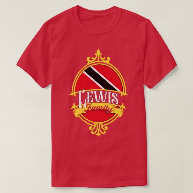 Lewis Family Trinidad and Tobago Flag T-Shirt (Design Front)