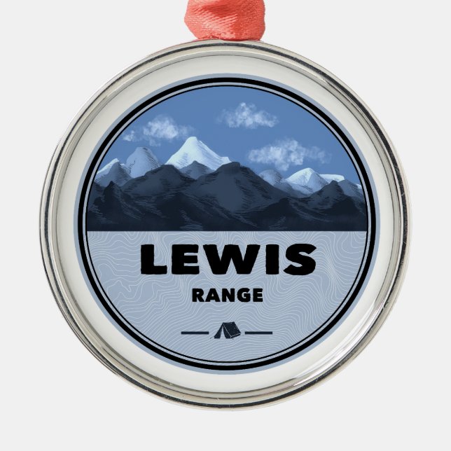 Lewis Mountain Range Camping Metal Ornament (Front)