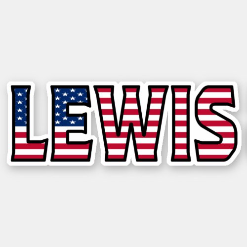 Lewis Name First Name USA Sticker Stickerset