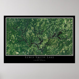 Lewis Smith Lake Alabama Satellite Poster Map