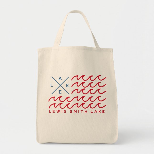 Lewis Smith Lake Flag Wave Tote (Front)