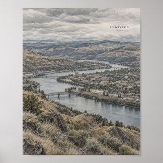 Lewiston Idaho River Valley Poster