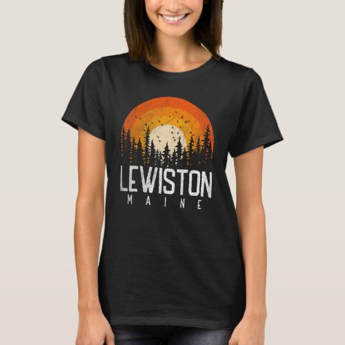 Lewiston Maine ME   Retro Style Vintage 70s 80s 90 T_Shirt