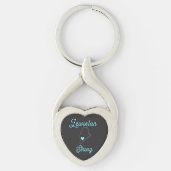 Lewiston Strong Metal Keychain by ExotericDesigns at Zazzle
