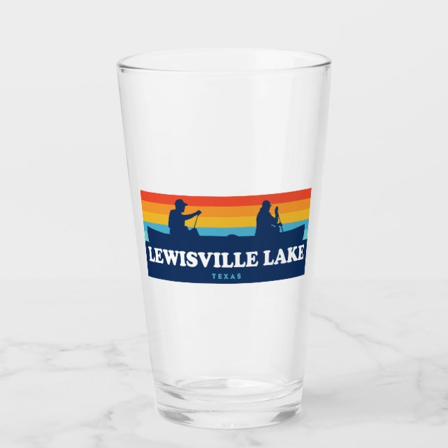 Lewisville Lake Texas Canoe Glass (Front)