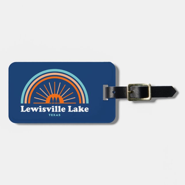 Lewisville Lake Texas Rainbow Luggage Tag (Front Horizontal)