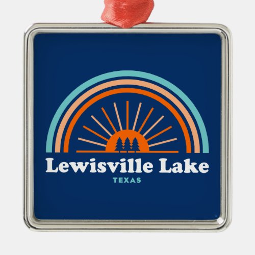 Lewisville Lake Texas Rainbow Metal Ornament