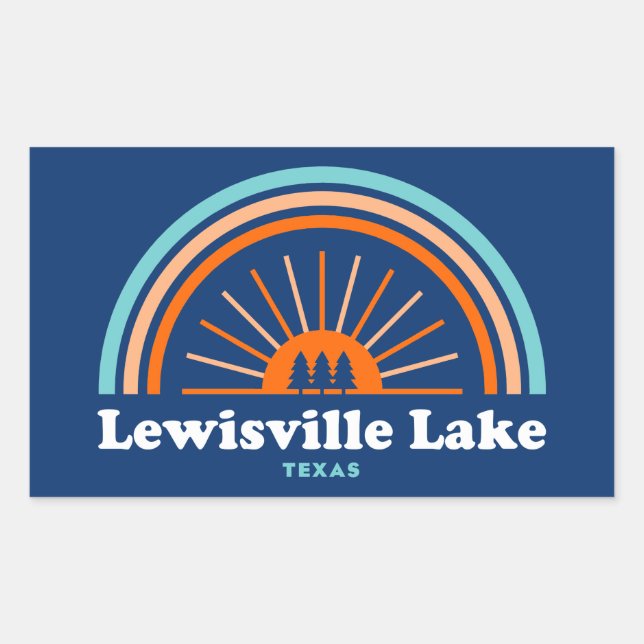 Lewisville Lake Texas Rainbow Rectangular Sticker (Front)