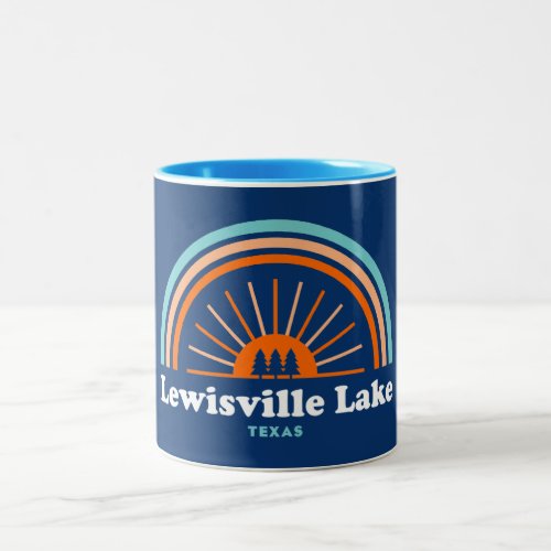 Lewisville Lake Texas Rainbow Two_Tone Coffee Mug