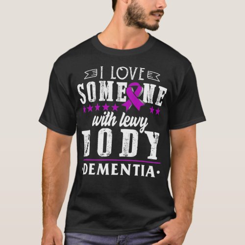 Lewy Body Dementia Awareness Purple Ribbon Brain D T_Shirt