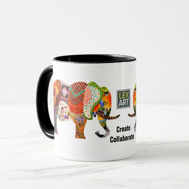 LexArt Create Collaborate Elephant Mug (Front Left)