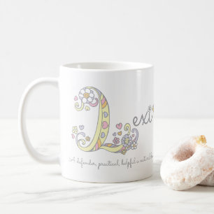 Lexi letter L name meaning monogram mug