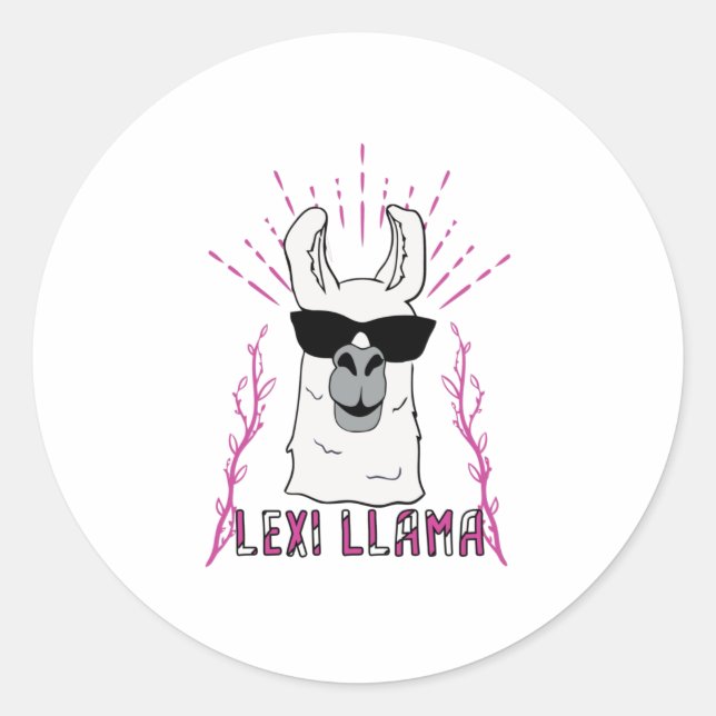 Lexi Llama Classic Round Sticker (Front)
