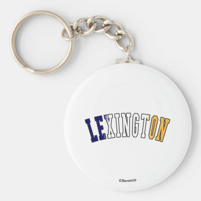 Lexington in Kentucky State Flag Colors Key Chain