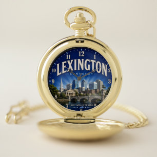Lexington Kentucky Bluegrass State City Decor Pocket Watch