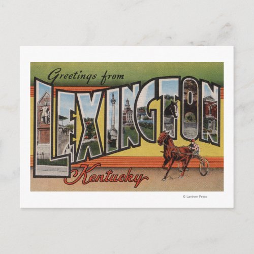 Lexington Kentucky _ Large Letter Scenes Postcard