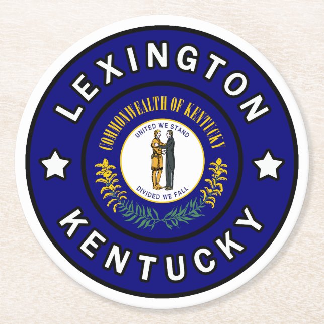 Lexington Kentucky Round Paper Coaster (Front)