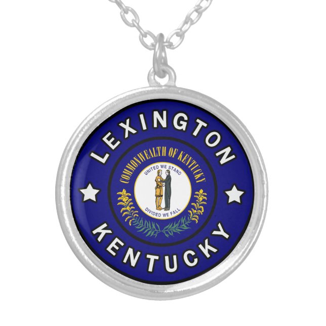 Lexington Kentucky Silver Plated Necklace (Front)