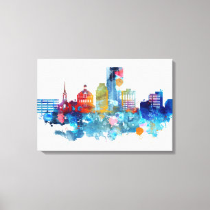 Lexington, Kentucky watercolor skyline Canvas Print