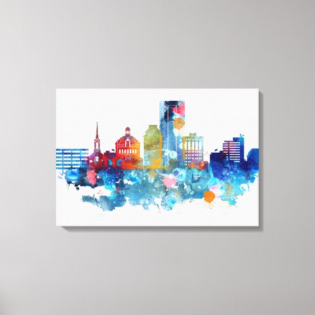 Lexington, Kentucky watercolor skyline Canvas Print (Front)