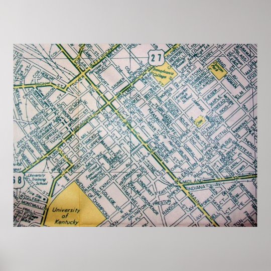 Lexington, KY Vintage Map Poster | Zazzle.com