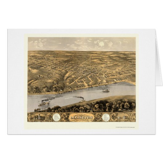Lexington, MO Panoramic Map - 1869 Cards (Front Horizontal)