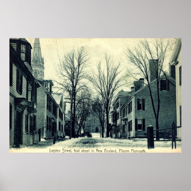 Leyden St Pilgrim Plymouth MA c1908 Poster (Front)
