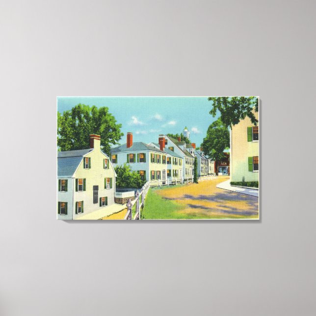 Leyden Street View, First Street in New England Canvas Print (Front)