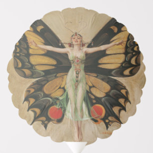 Leyendecker Butterfly Girl Vintage Art Deco Balloon