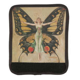 Leyendecker Butterfly Girl Vintage Art Deco Luggage Handle Wrap