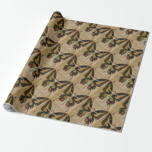 Leyendecker Butterfly Girl Vintage Art Deco Wrapping Paper